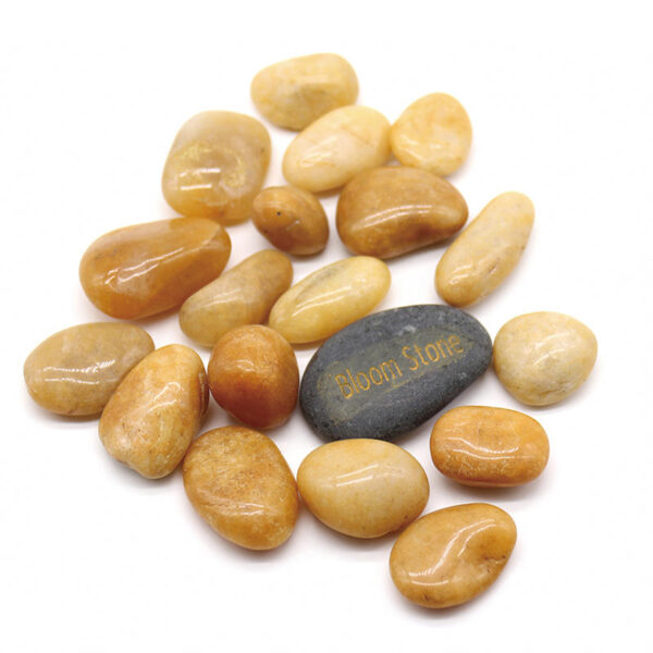 Premium High Shine Yellow Polished Pebbles for Landscaping & Décor