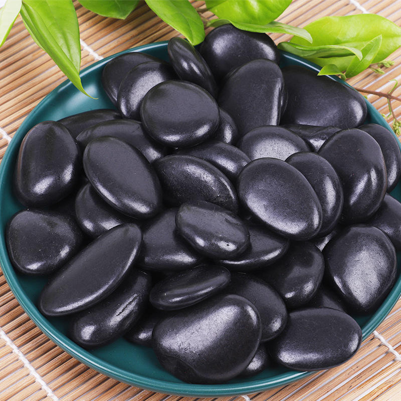 Premium Sino Black Polished Pebbles for Landscaping & Decoration