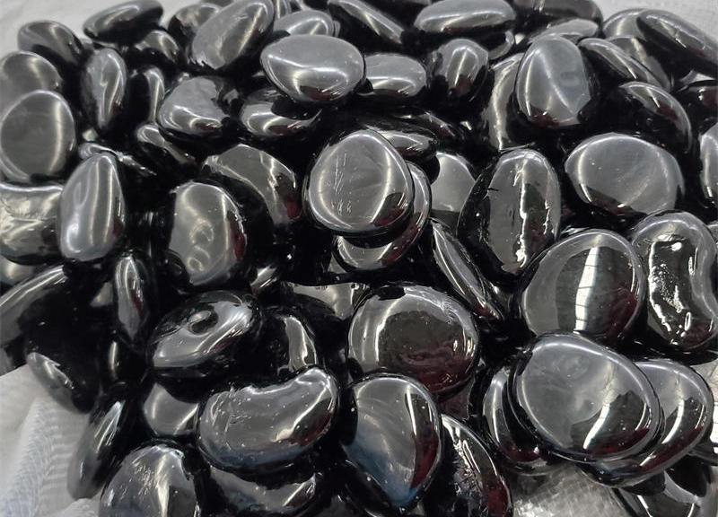 black glass pebbles