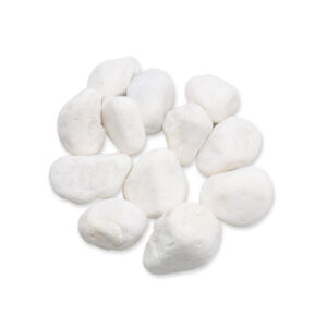 tumbled snow white pebbles